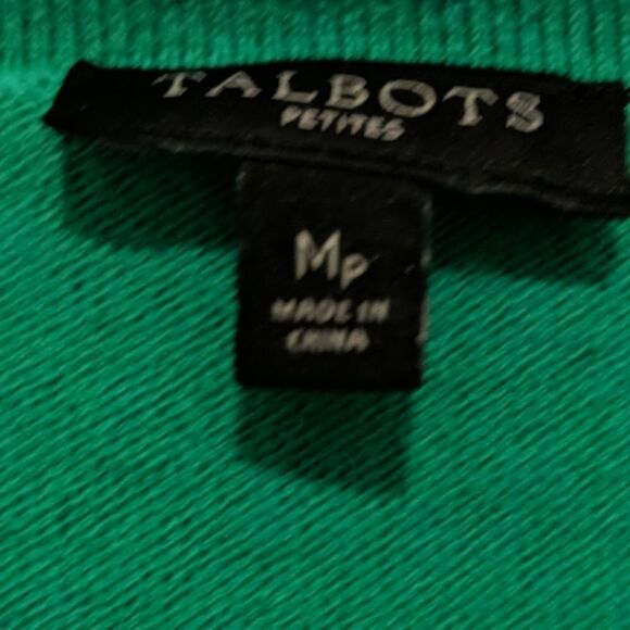 Talbot's green sweater with Angel fish Sz PM - Picture 3 of 4